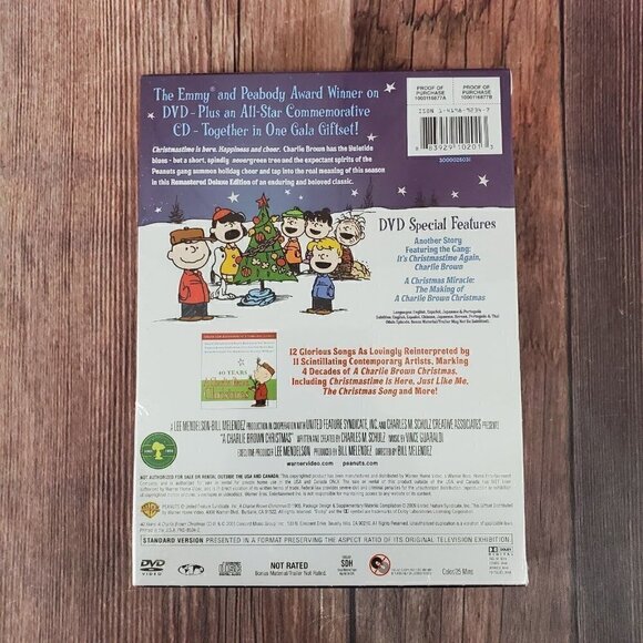 A Charlie Brown Christmas Remastered Deluxe Edition DVD W/ Bonus Peanuts CD New - Picture 2 of 8
